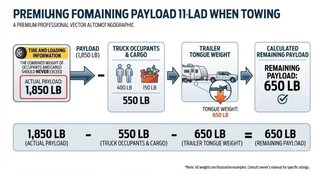 F-150 payload calculation subtracting passengers cargo hitch hardware and tongue weight