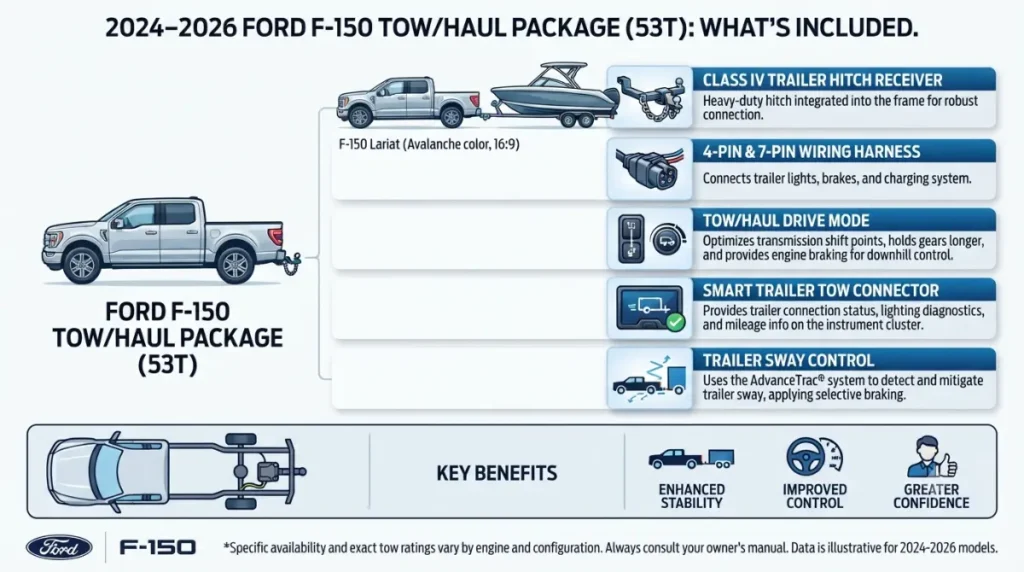 Tow/Haul Package 53T equipment including trailer brake controller and electronic-locking rear axle