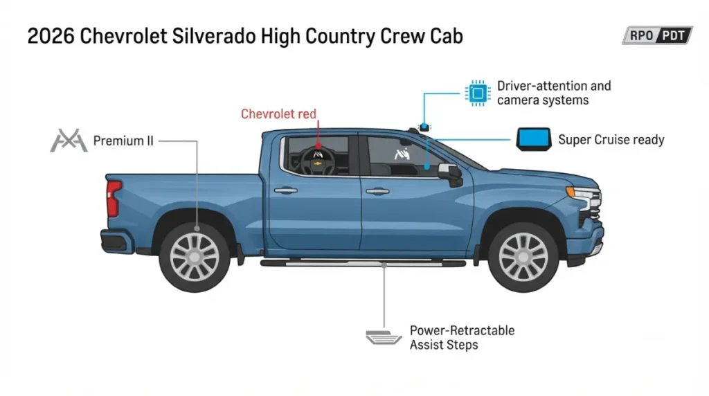 2026 Silverado Super Cruise High Country package components diagram